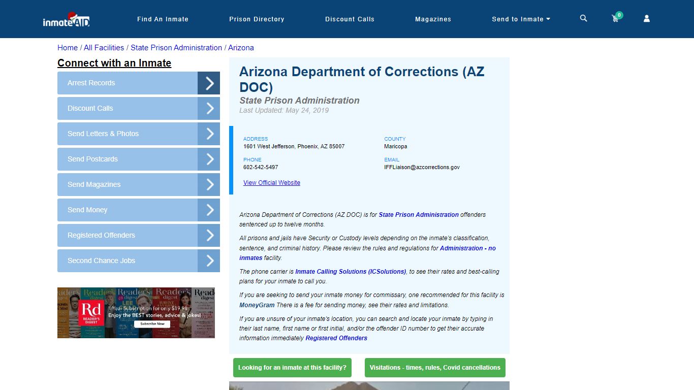 Arizona Department of Corrections (AZ DOC) - InmateAid